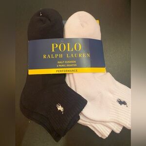 Polo Ralph Lauren Men's Performance Quarter Socks 6-Pack Shoe Size 6 - 12 1/2